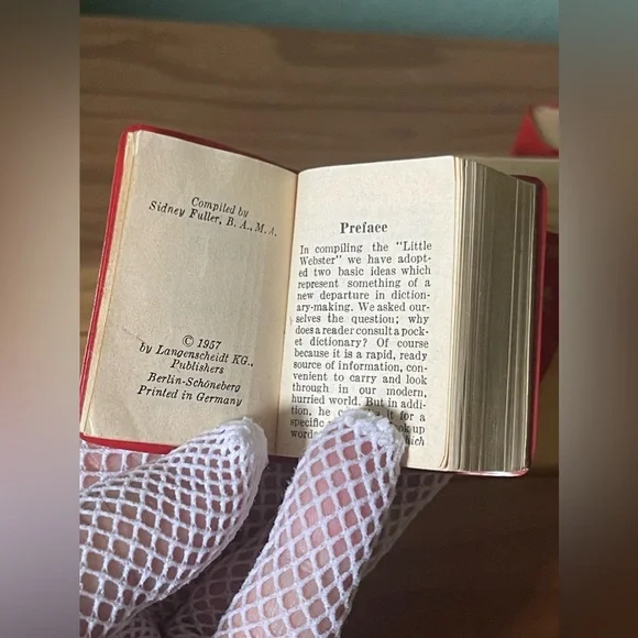 Antique 1957; 1961 Mini Red Books Little Dictionaries 2” Set Of 3